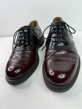 Bostonian Strada Two-Tone Burgundy and Black Leather Dress Oxfords Size 8.5